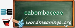 WordMeaning blackboard for cabombaceae